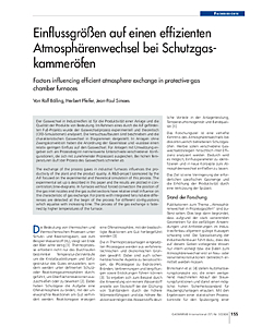 Einflussgrößen auf einen effizienten Atmosphärenwechsel bei Schutzgaskammeröfen