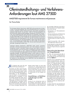Ofeninstandhaltungs- und Verfahrens- Anforderungen laut AMS 2750D
