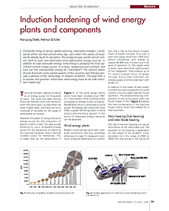 Induction hardening of wind energy plants and components