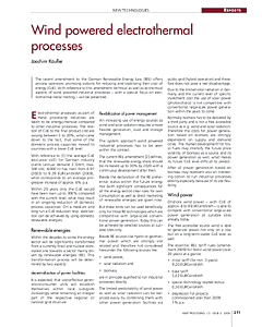 Wind powered electrothermal processes