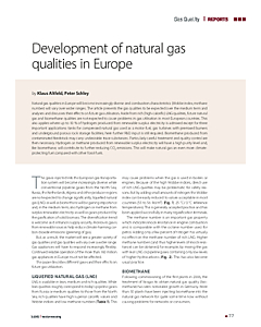 Development of natural gas qualities in Europe