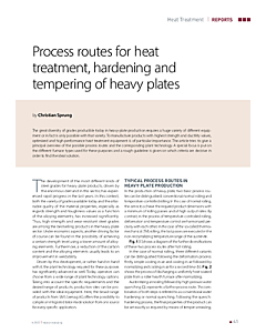 Process routes for heat treatment, hardening and tempering of heavy plates