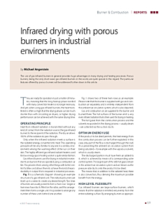 Infrared drying with porous burners in industrial environments