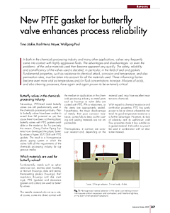 New PTFE gasket for butterfly valve enhances process reliability