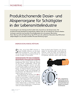 Produktschonende Dosier- und Absperrorgane für Schüttgüter in der Lebensmittelindustrie