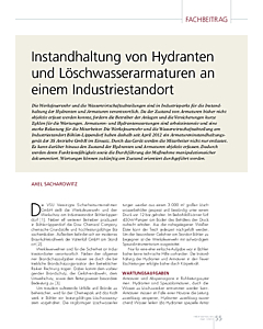 Instandhaltung von Hydranten und Löschwasserarmaturen an einem Industriestandort
