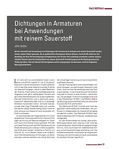 Dichtungen in Armaturen bei Anwendungen mit reinem Sauerstoff