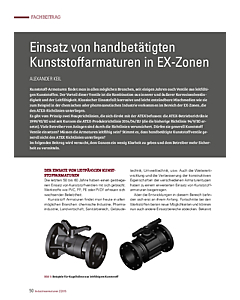 Einsatz von handbetätigten Kunststoffarmaturen in EX-Zonen
