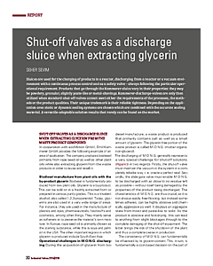 Shut-off valves as a discharge sluice when extracting glycerin