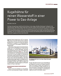 Kugelhähne für reinen Wasserstoff in einer Power to Gas-Anlage
