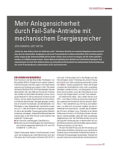 Mehr Anlagensicherheit durch Fail-Safe-Antriebe mit mechanischem Energiespeicher