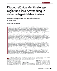 Diagnosefähige Ventilstellungsregler und ihre Anwendung in sicherheitsgerichteten Kreisen