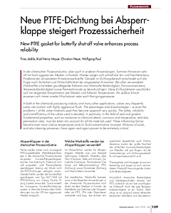 Neue PTFE-Dichtung bei Absperrklappe steigert Prozesssicherheit