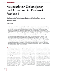 Austausch von Stellantrieben und Armaturen im Kraftwerk Franken I