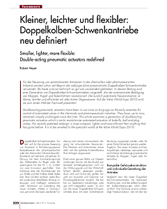 Kleiner, leichter und flexibler: Doppelkolben-Schwenkantriebe neu definiert