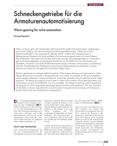 Schneckengetriebe für die Armaturenautomatisierung
