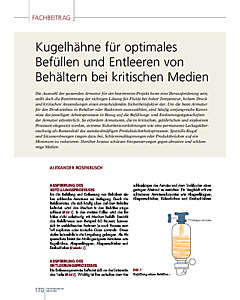 Kugelhähne für optimales Befüllen und Entleeren von Behältern bei kritischen Medien
