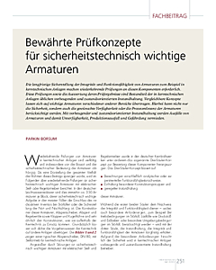 Bewährte Prüfkonzepte für sicherheitstechnisch wichtige Armaturen