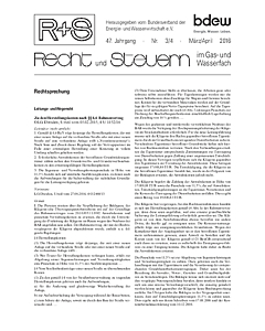R + S - Recht und Steuern im Gas- und Wasserfach - Ausgabe 03-04 2016