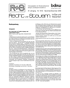 R + S - Recht und Steuern im Gas- und Wasserfach - Ausgabe 11-12 2016