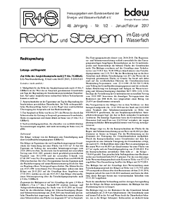 R + S - Recht und Steuern im Gas- und Wasserfach - Ausgabe 01-02 2017