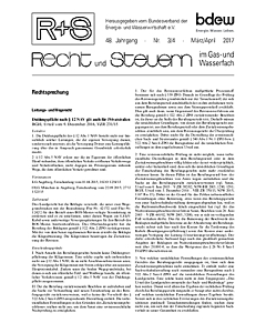 R + S - Recht und Steuern im Gas- und Wasserfach - Ausgabe 03-04 2017