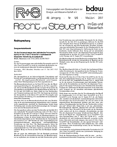 R + S - Recht und Steuern im Gas- und Wasserfach - Ausgabe 05-06 2017