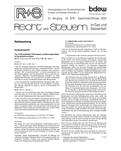 R + S - Recht und Steuern im Gas- und Wasserfach - 09-10 2020