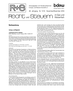 R + S - Recht und Steuern im Gas- und Wasserfach - 11-12 2018