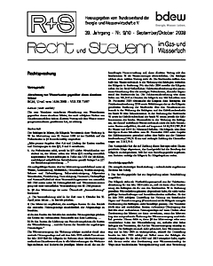 R + S - Recht und Steuern im Gas- und Wasserfach - Ausgabe 09-10 2008