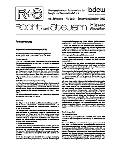 R + S - Recht und Steuern im Gas- und Wasserfach - Ausgabe 09-10 2009