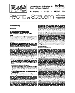 R + S - Recht und Steuern im Gas- und Wasserfach - Ausgabe 05-06 2010