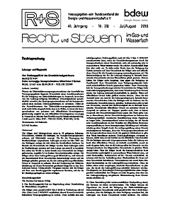 R + S - Recht und Steuern im Gas- und Wasserfach - Ausgabe 07-08 2010