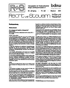R + S - Recht und Steuern im Gas- und Wasserfach - Ausgabe 05-06 2011