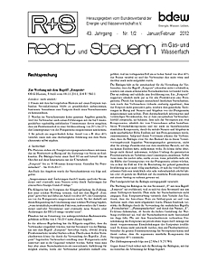 R + S - Recht und Steuern im Gas- und Wasserfach - Ausgabe 01-02 2012