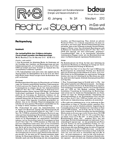 R + S - Recht und Steuern im Gas- und Wasserfach - Ausgabe 03-04 2012