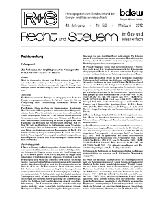 R + S - Recht und Steuern im Gas- und Wasserfach - Ausgabe 05-06 2012