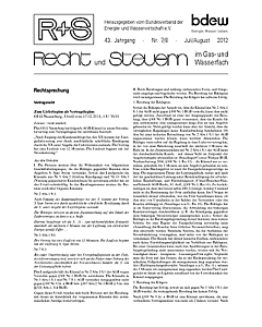 R + S - Recht und Steuern im Gas- und Wasserfach - Ausgabe 07-08 2012