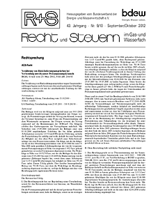 R + S - Recht und Steuern im Gas- und Wasserfach - Ausgabe 09-10 2012