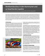 Breitbandausbau in den Kommunen und zu beachtende Aspekte