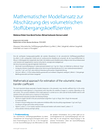 Mathematischer Modellansatz zur Abschätzung des volumetrischen Stoffübergangskoeffizienten