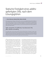 Statische Festigkeit eines additiv gefertigten 316L nach dem Lösungsglühen