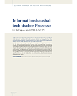 Informationshaushalt technischer Prozesse