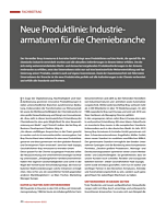 Neue Produktlinie: Industriearmaturen für die Chemiebranche