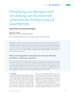 Freisetzung von Mangan nach Umstellung von Brunnen mit unterirdischer Enteisenung auf Dauerbetrieb