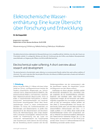 Elektrochemische Wasserenthärtung: Eine kurze Übersicht über Forschung und Entwicklung