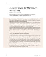 Aktueller Stand der Marktraumumstellung