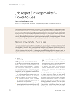 „No regret Einstiegsmärkte“ – Power-to-Gas