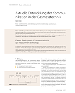 Aktuelle Entwicklung der Kommunikation in der Gasmesstechnik