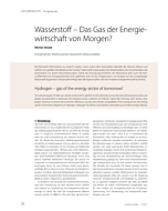 Wasserstoff – Das Gas der Energiewirtschaft von Morgen?